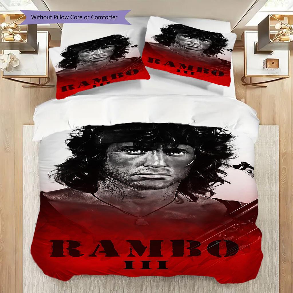 Rambo First Blood Part Ii Threepiece Set 1 Duvet Cover 2 Pillowcase Without Core Duvet Cover And Pillowcase Bedding Set Soft And Comfortable