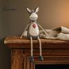 Modern Interior Decoration Pieces Rustic Donkey Shelf Sitter Figurine, Hanging Leg Farm Animal Statue, Elegant Table Decorations for Office Whimsical