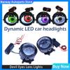 1/2 шт. 3-дюймовые динамические линзы Devil Eyes для 12 В автомобильных WIFI-контроллеров, комплекты для модернизации фар, автомобильные аксессуары