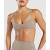 Gymshark Спортивный бюстгальтер Elevate Ruched Lifestyle Brown B3b3e Nc0s