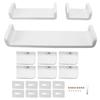 3pcs Storage Racks White Plastic Wall Mounted Shelf Home Decoration for Bathroom Television Cabinet