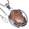 Pendant Sunstone Gemstone Valentine'Day Ethnic Silver Jewelry 2.25"