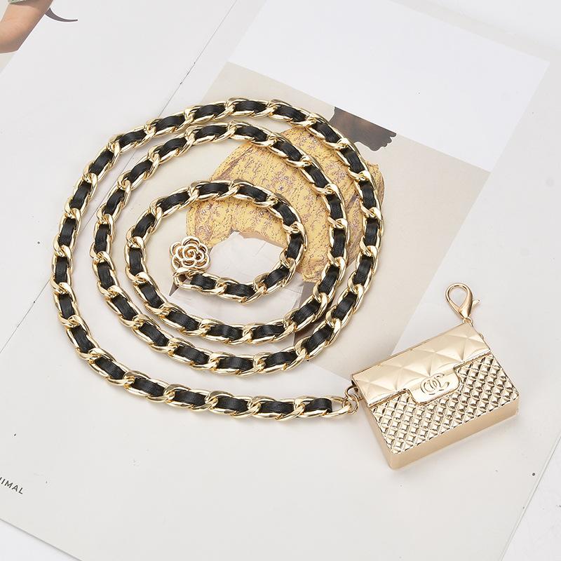 Аксессуары для поясной цепочки в стиле Сяосян, ремень, украшение бриллиантами, поясная сумка, платье, кожаная цепочка, женское украшение, модный тренд