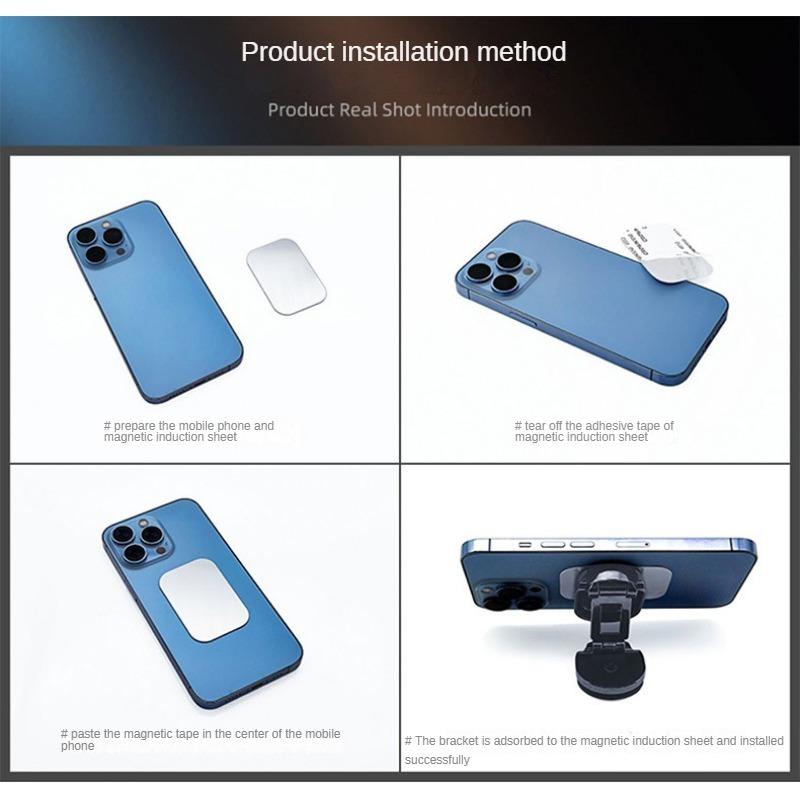 Креативный автомобильный складной бортовой кронштейн с многоугольным позиционированием. Сильное магнитное всасывание. Вращающаяся подвеска. Регулируемый по высоте кронштейн для мобильного телефона.