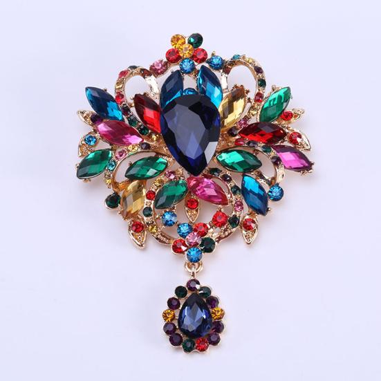 Брошь-цветок со стразами, элегантный кардиган, лацкан, пальто, деловой костюм, свитер, булавка, женские ювелирные изделия, подарок