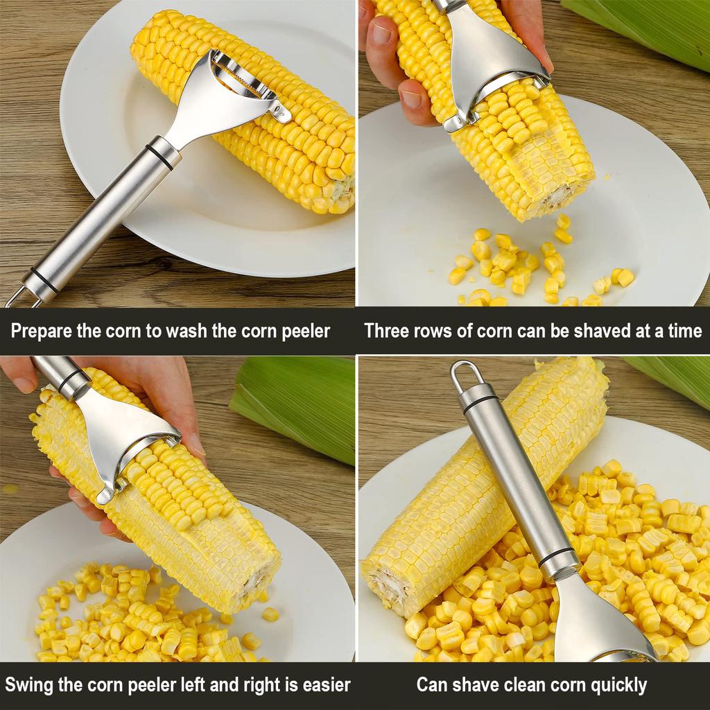 Corn Peeler Stripper For Corn On The Cob Remover Tool,Stainless Steel Kitchen Grips Corn Planer Cob Cutter Kernels