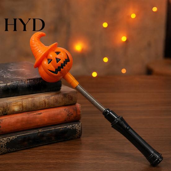 Ghost Light Decoration Halloween Party LED Glow Stick for Kids, Spooky Pumpkin No Flame Lighted Up Rod with Spring Holiday Favors Ritual