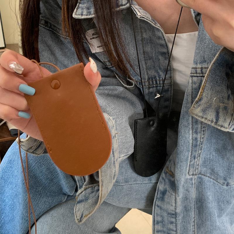 Сумка для хранения очков, подвеска, унисекс, кожаный чехол, солнцезащитные очки, брелок, цепочка, портативная, цветная сумка для чтения, ожерелье