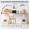 LED Desk Lamp with Clamp, 10W Swing Arm Desk Lamp, Eye-Caring Dimmable Desk Light with 10 Brightness Level, 3 Lighting Modes