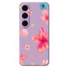 Чехол для Samsung Galaxy S25 FE с цветочным принтом, прямыми краями, из ТПУ.