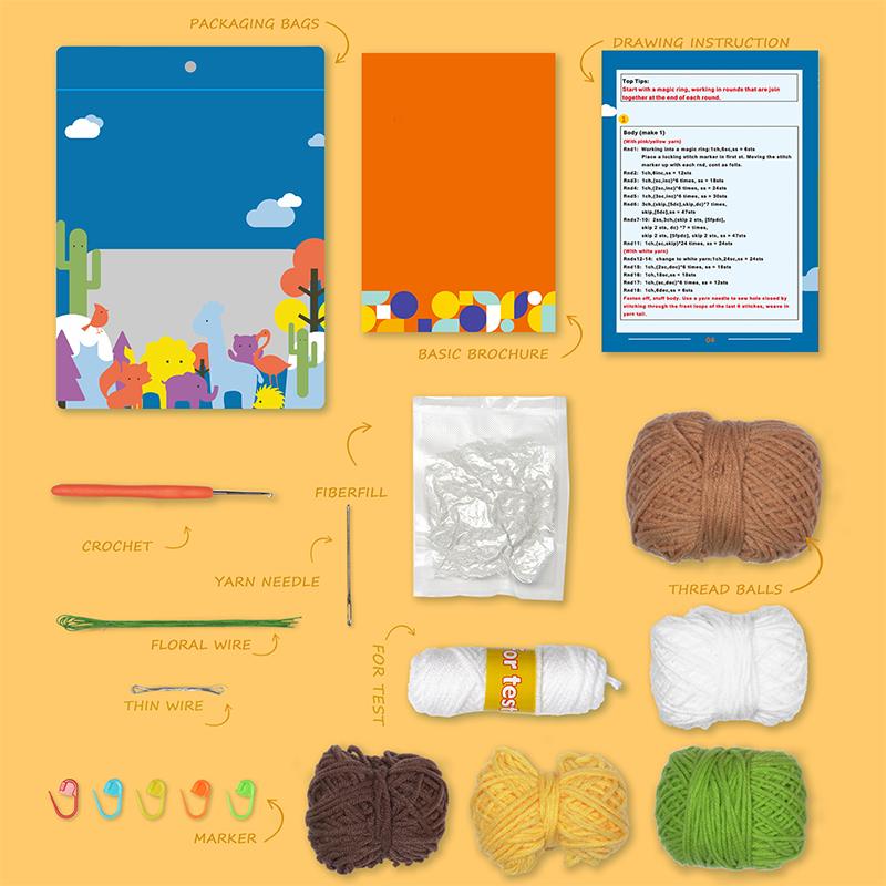 1 упаковка, инструкция на английском языке, цветок, большой орнамент в горшке, сделай сам, шерстяная нить, набор материалов для вязания крючком