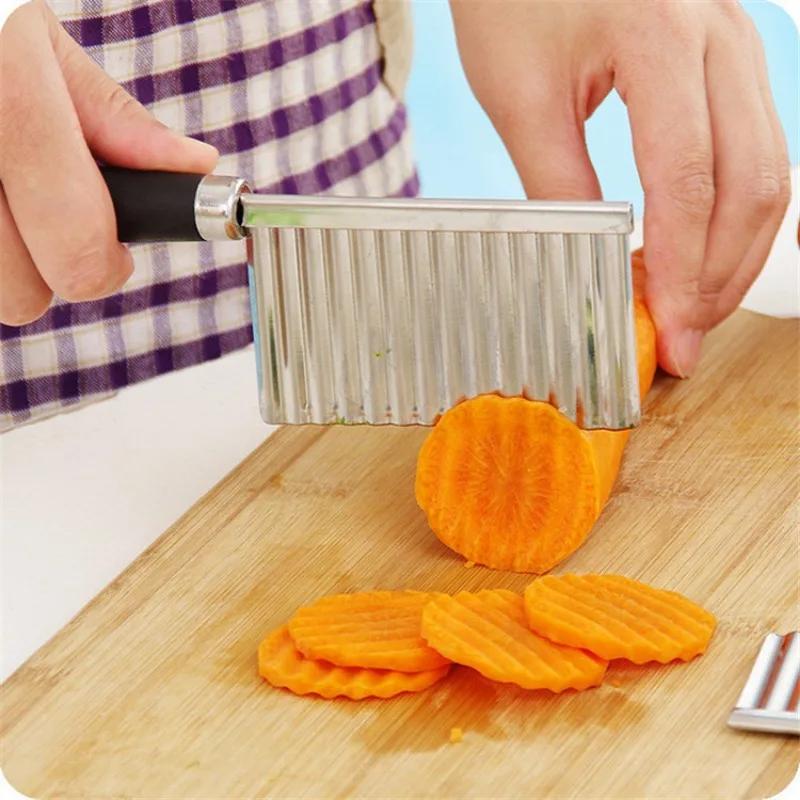 1PC Wave Knife Multi-Functional Thick Slicer for Potatoes French Fries Magic Vegetable Cutter with Deep Grain for Home Use