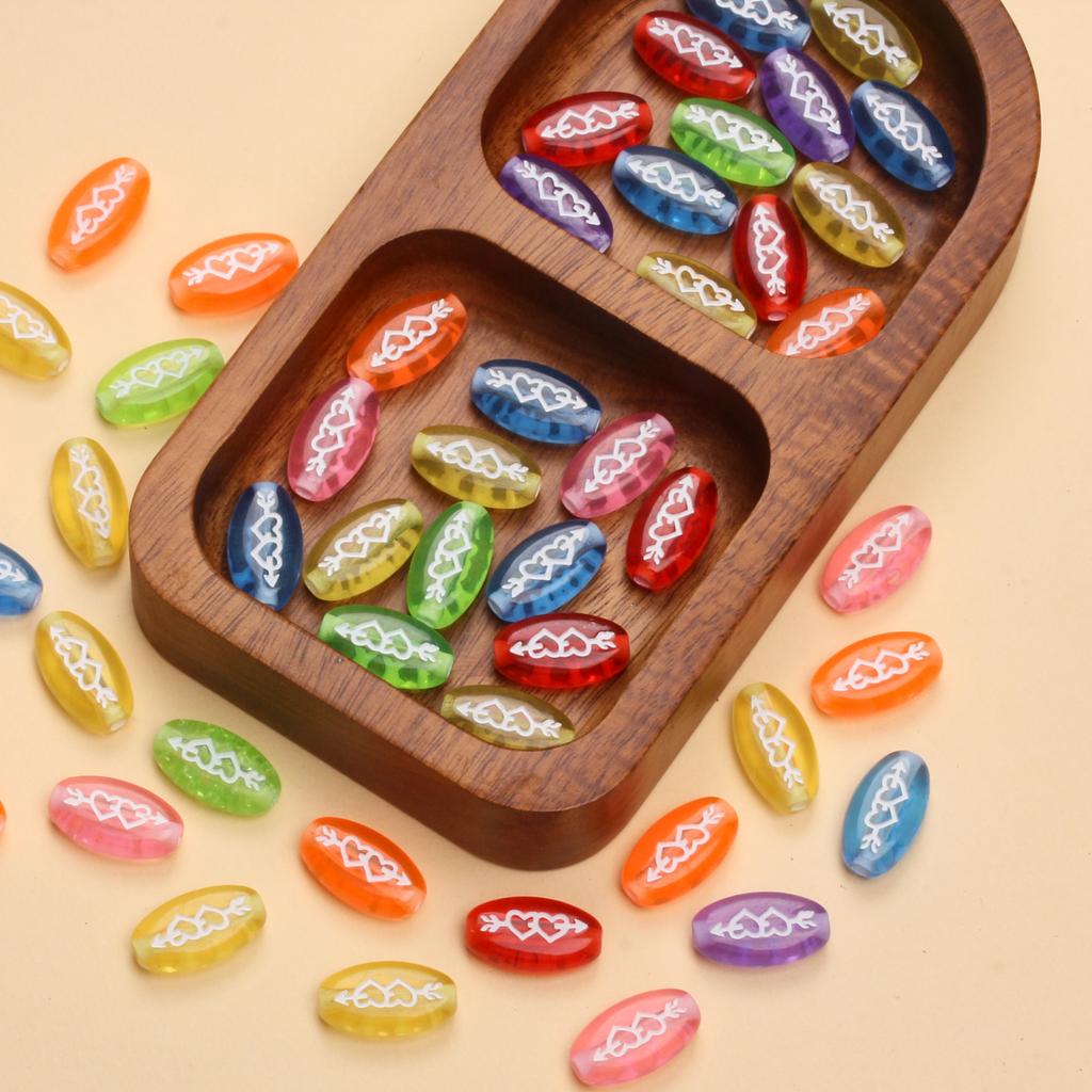 20 шт., 17,5*9,5 мм, одна стрела сквозь сердце, модные акриловые свободные бусины для изготовления ювелирных изделий, браслет, ожерелье, брелок, бисер, аксессуары ручной работы