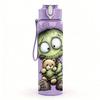 1PC Zombie Bear Spooky Cute Cartoon Print 750ml Color Plastic Sports Water Bottle Leakproof Flip Straw Lid Suitable for Sports Office Home Use