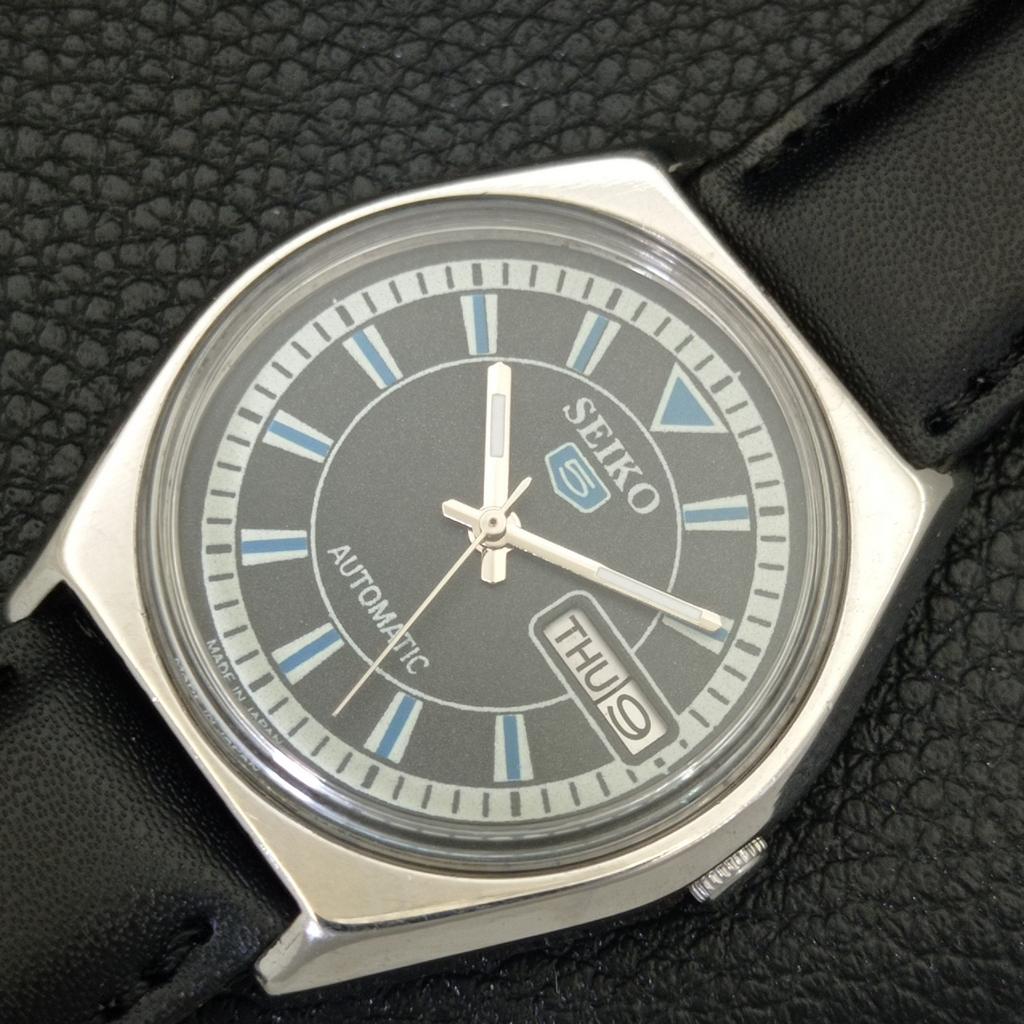 ВИНТАЖНЫЕ МУЖСКИЕ АВТОМАТИЧЕСКИЕ ЧАСЫ SEIKO 5 JAPAN 6309A С ЧЕРНЫМ ЦИФЕРБЛАТОМ a702734-1 R210-a702734