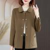 Middle Age Women's Wool & Blends Coats Autumn Elegant Loose Plus Size Outerwears Lady Jackets