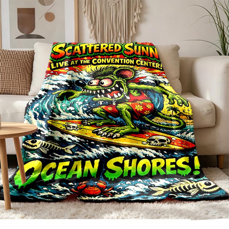 rat fink Soft and comfortable flannel Suitable for sofas living rooms outdoor camping travel and also makes a great anniversary gif