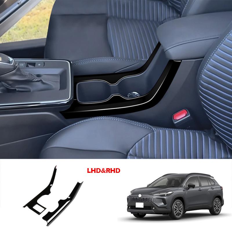 LHD RHD Для Toyota Corolla Cross 2025 2026 Черный ABS Накладка на крышку переднего отсека для хранения и подстаканника центральной консоли