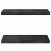 Wall Shelves 2 pcs 50 x 23.5 cm Black Stainless Steel
