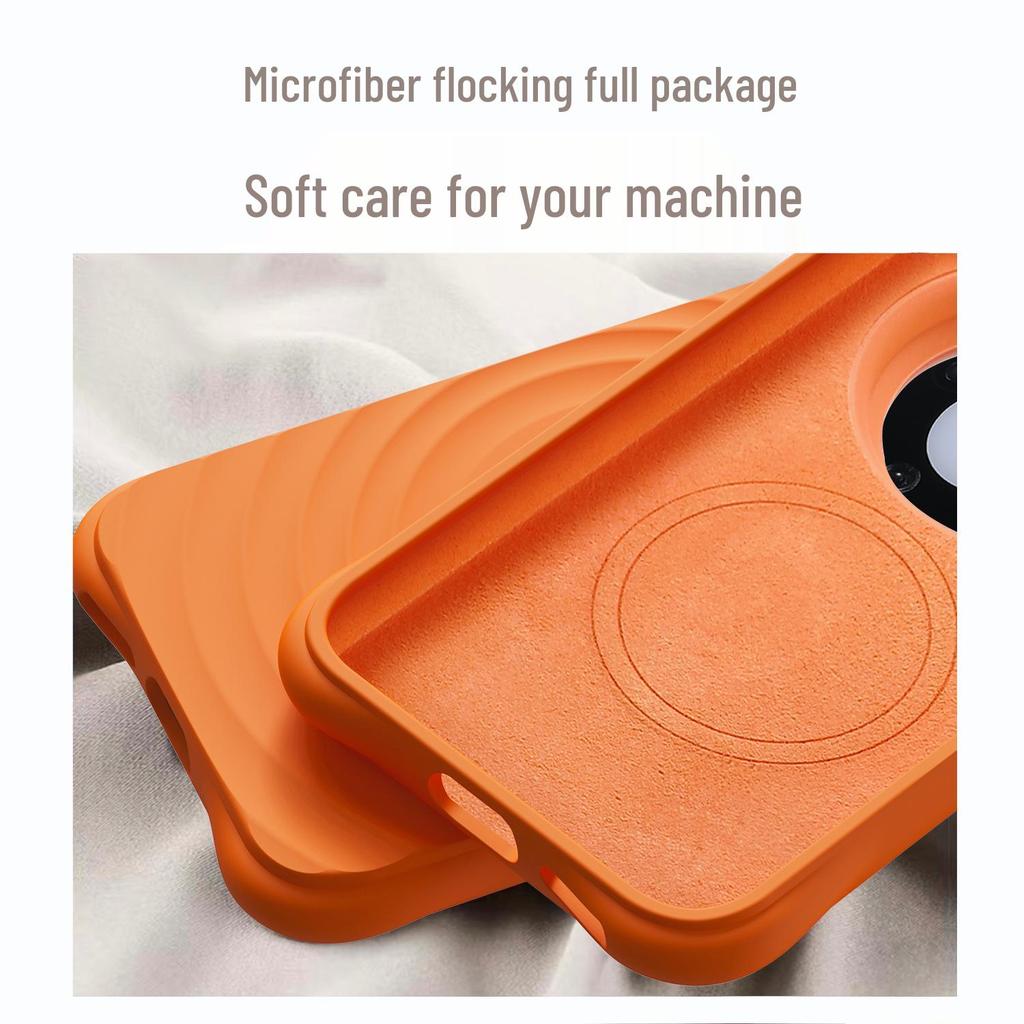 Магнитный чехол из жидкого силикона для Huawei Mate80 Pro - Волновой узор, Ударопрочный