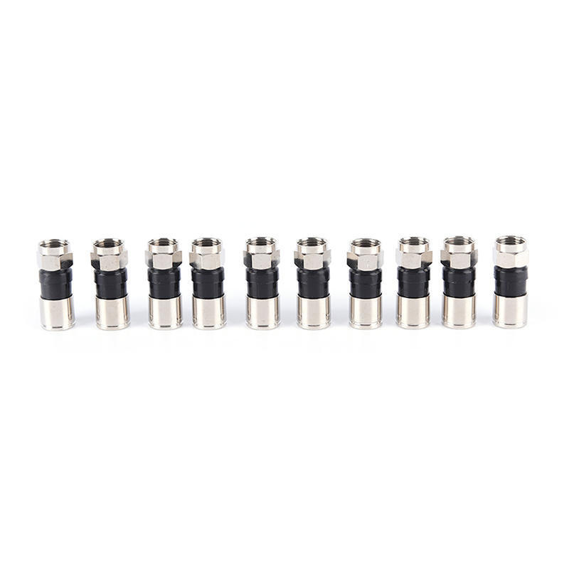 10 Pcs Rg6 F Type Compression 2.7Cm High Quality Snap Seal Plug Connector