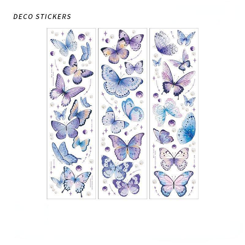 3шт красочные бабочки ПЭТ наклейки декоративные наклейки телефон ноутбук дневник журнал скрапбук