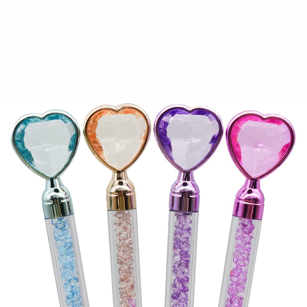 Набор из 8 шариковых ручек Maydahui Stylish Heart Crystal Diamond с черными чернилами, симпатичная сверкающая любовь, симпатичные канцелярские принадлежности для детей и студентов, подарок на масляной основе