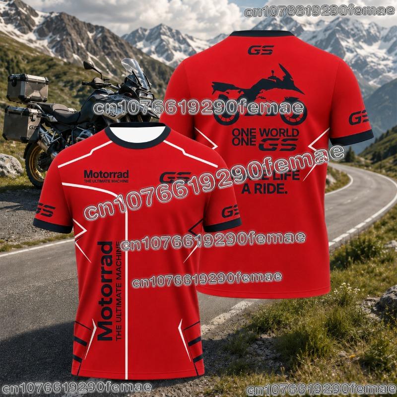 Новая мужская футболка с коротким рукавом 2026 года GS Adventure Motorrad для езды по бездорожью, летний повседневный топ для мотоциклетных путешествий, для поклонников туризма