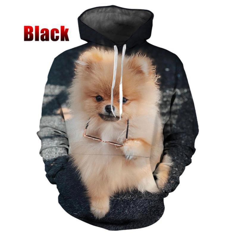 Толстовки с капюшоном с 3D принтом померанского шпица, милые домашние собаки, животные, толстовка для пар, повседневная крутая уличная одежда с длинными рукавами, топы