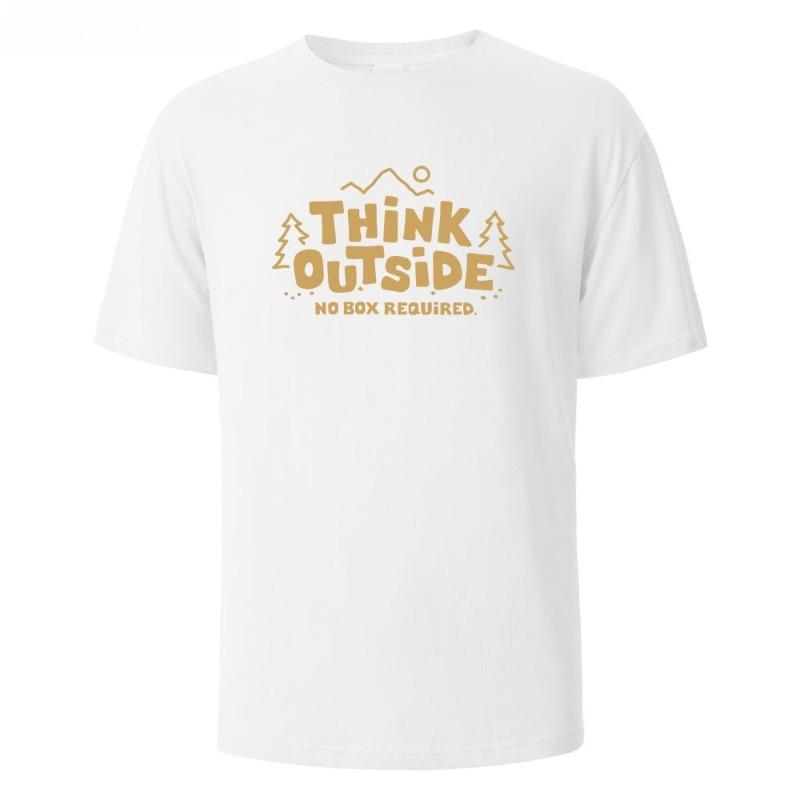 Think Outside Painting Unisex Basic Cotton Tee Relaxed Fit Crew Neck Soft Breathable Casual Everyday Shirt Unisexs Tshirt