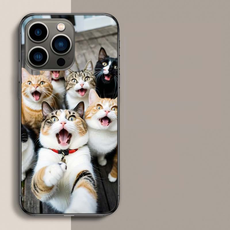 Чехол для телефона «Кошачий отпуск» для iPhone 17 Air 15 Pro 14 Plus 16 Pro Max 17E 16E 12 13 Mini 11 Чехол Милые Fundas