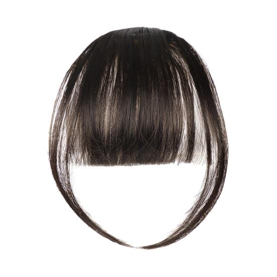 Bangs Wing Clip Hair Extension Soft Natural Straight Anti-slip Reusable Dark Brown Wispy Bangs Fringe Women Dress-up Hairpieces