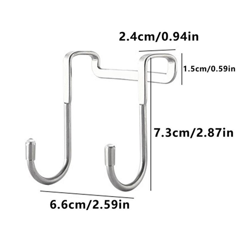 S-shaped 304 Stainless Steel Cabinet Door Multi-purpose Hook Towel Hanger Hat Holders Clothing Storage Racks Kitchen Bathroom