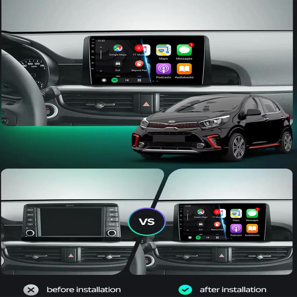 Автомагнитола Android 14 Carplay Для KIA PICANTO Morning K 2016 2017 2018 2019 Навигация GPS Мультимедийный плеер Авто wifi+4G BT DSP