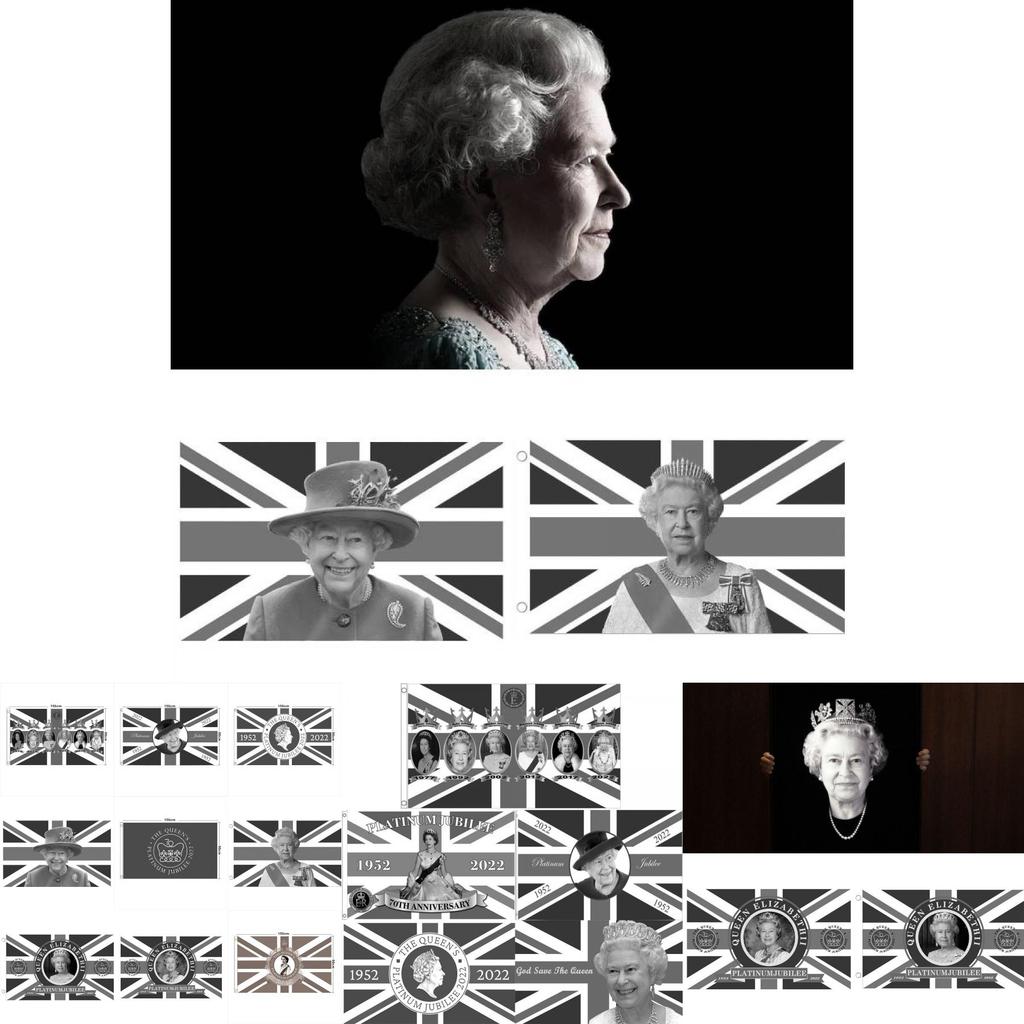 Elizabeth Ii Queen Mourning Flag Polyester Fabric For Tribute And Memorial Display