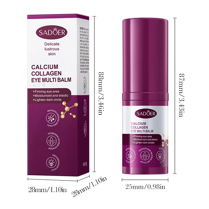 Calcium Collagen Eye Balm Stick Moisturizing Hydrating Eye Cream Under Eye Care Collagen Eye Treatment 9g