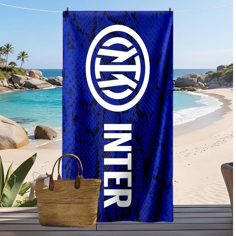 Inter Milan Printed Beach Towel Quick Dry Soft TowelPortable Large Rectangular Beach Blanket for Travel Swimming Pool