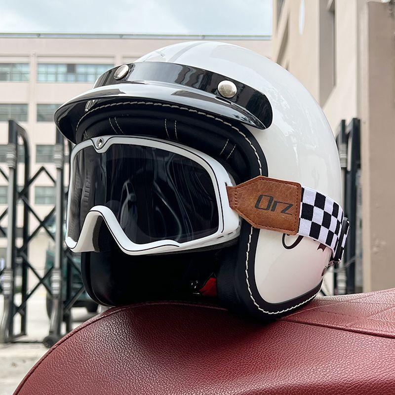Retro Motorcycle Helmet Men's and Women's Electric Vehicle Scooter 3/4 Half Helmet