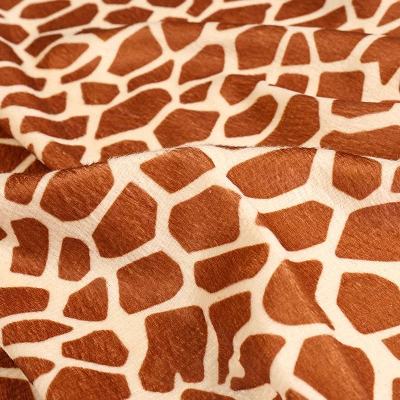100x150cm Short Plush Fabric Leopard Tiger Cow Pattern Fabric For Diy Garment Sofa Cover Toy Carpet Sewing Patchwork Accessories