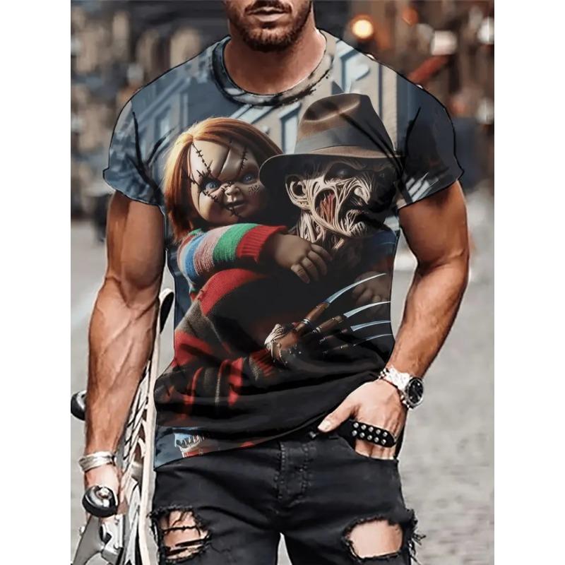 Крутая мужская повседневная футболка с принтом панды и круглым вырезом, уличная мода, удобный мужской топ, универсальная футболка с темпераментом