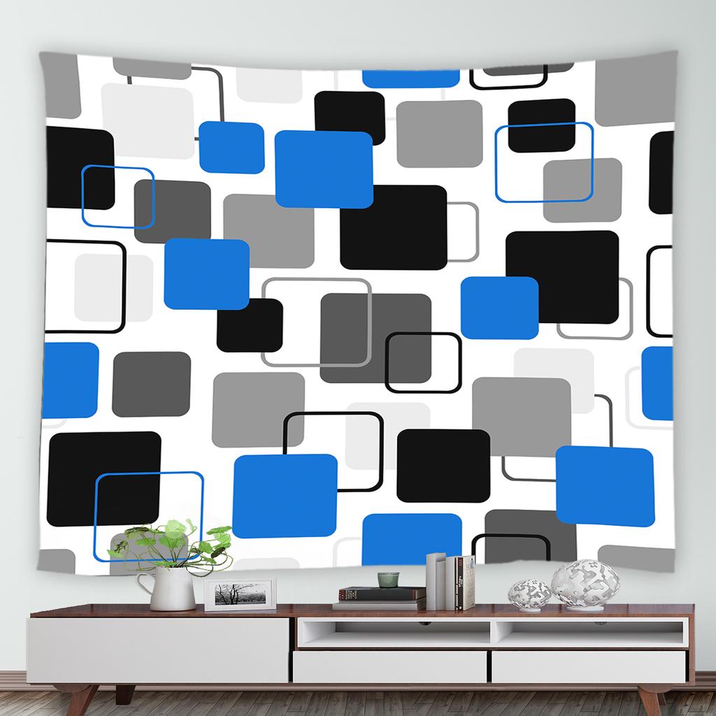 Скандинавский креативный гобелен с геометрическим красным, черным и серым принтом, домашний гобелен для гостиной, спальни, настенное украшение, гобелен