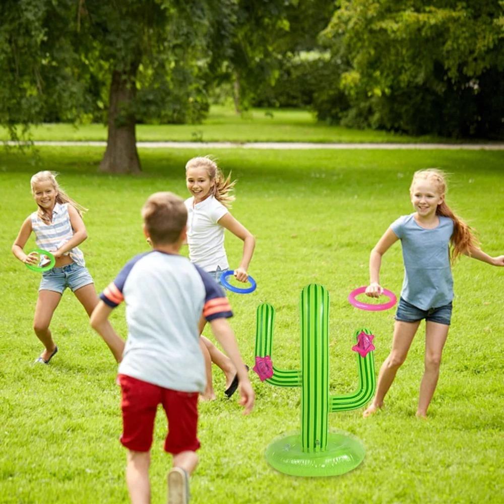PVC Inflatable Cactus Ring Toss Game Cactus Swimming Pool Air Mattress Outdoor