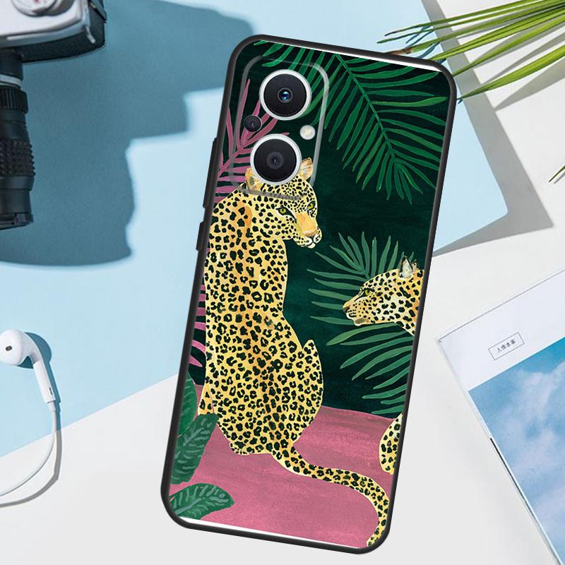 Модный Чехол с Леопардовым Принтом для OPPO Reno 11 12 13 14 Pro 11F 12F 13F 14F 7 8 Lite Чехол для OPPO Find X5 X6 X8 X9 Pro