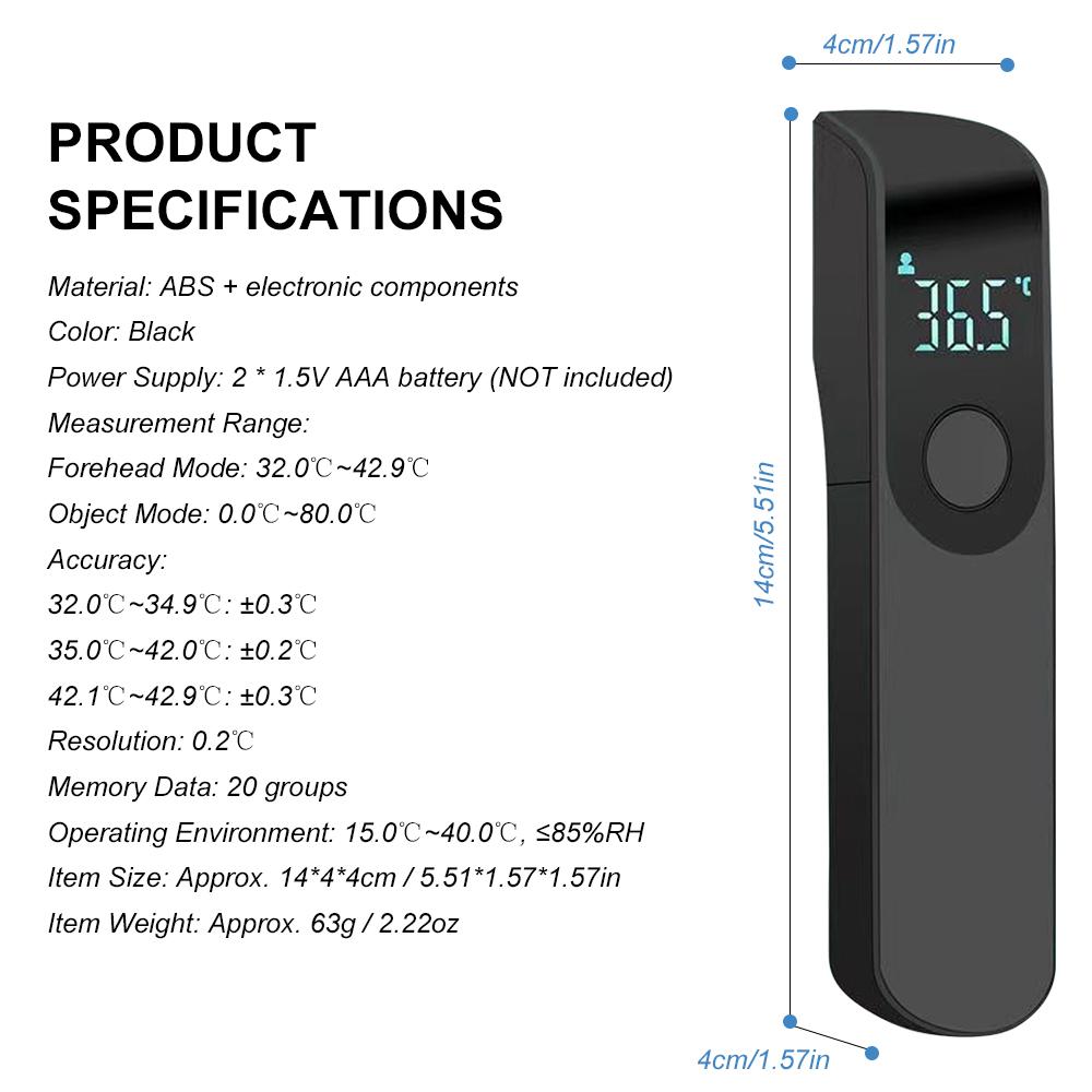 Ручной бесконтактный инфракрасный термометр со светодиодным экраном, цифровой термометр, бытовой лоб