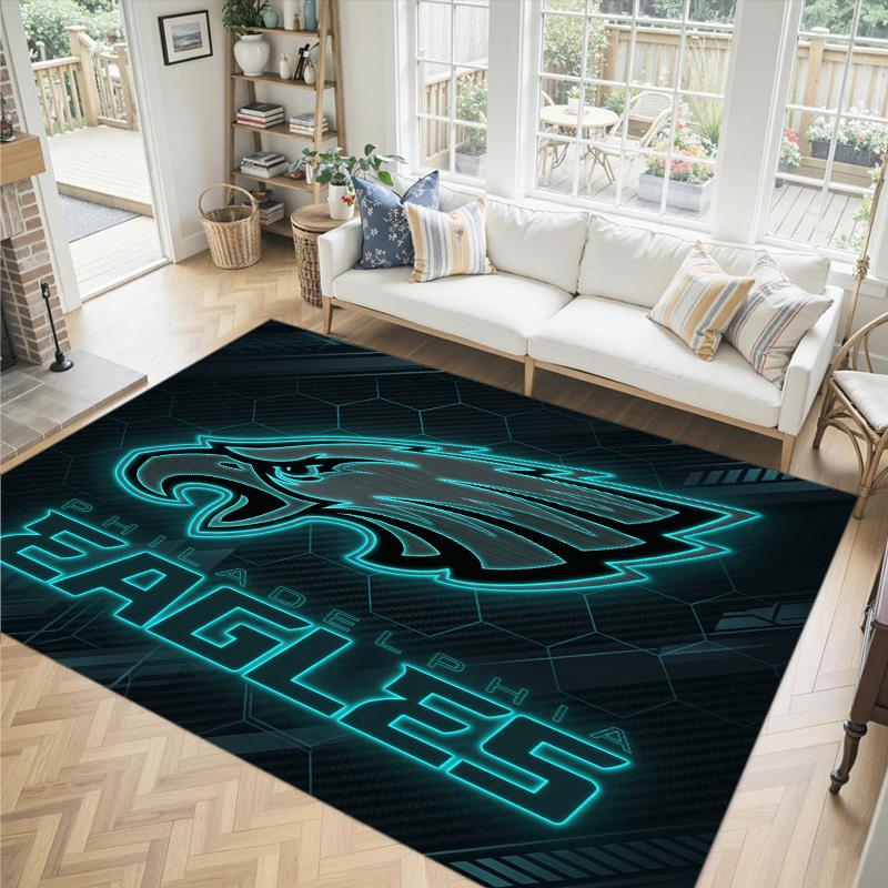 Дизайн Philadelphia Eagles Кристальный Велюровый Ковер Уютный Не?Нескользящий ковер с принтом для спальни, гостиной, прихожей
