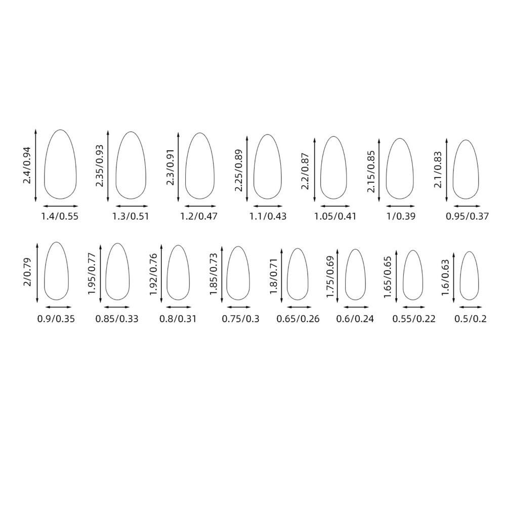 150Pcs/Box Glossy Finish Press On Nails Medium Almond Shape False Nails Fake Nail Tips Nail Salon