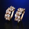 Серьги для женщин Ювелирные изделия Позолота 14K Pendientes Модные Круглые Кольца Прозрачная Мозаика Цирконий CZ Пусеты Серьга-гвоздик Ювелирное изделие