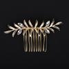 Wedding Rhinestone Hair Comb for Women Gold Zircon Handmade Bridal Bride Hair Accessories Simple Party Tiara Leaf Hair Piece