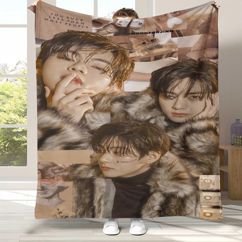Ким Тхэ Хён V Kpop B-BTS Фланелевое одеяло, Ультрамягкий теплый плюшевый плед для дома, спальни, кровати, дивана, офиса, кемпинга, пикника
