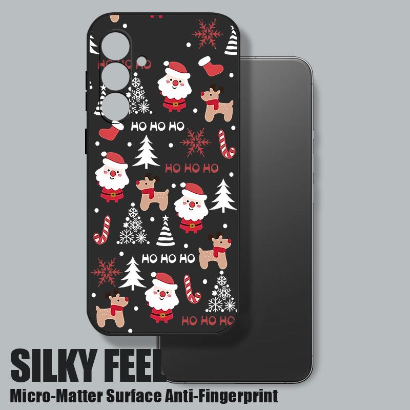 Мультяшный чехол для телефона с рождественской елкой для Samsung Galaxy A56 A17 A26 A16 A36 A55 A54 A53 A15 S24 S25 FE S25 S22 S23 Ultra Противоударный чехол со шнурком